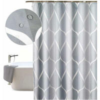 DUSCHVORHANG Grau Polyester schimmelresistent originell maschinenwaschbar mit Haken - Weiß, Textil (80/200cm) - MCBOSON