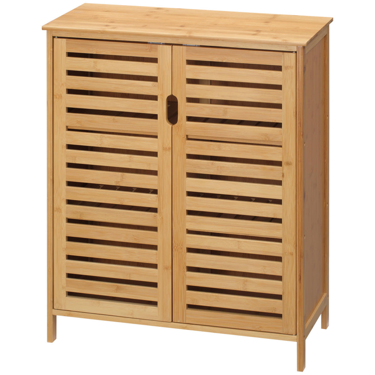 BADREGAL DE-12476 mit jalousietüren 68/32/86 cm Natur - Naturfarben, Naturmaterialien (32/86/68cm) - ComfortXL