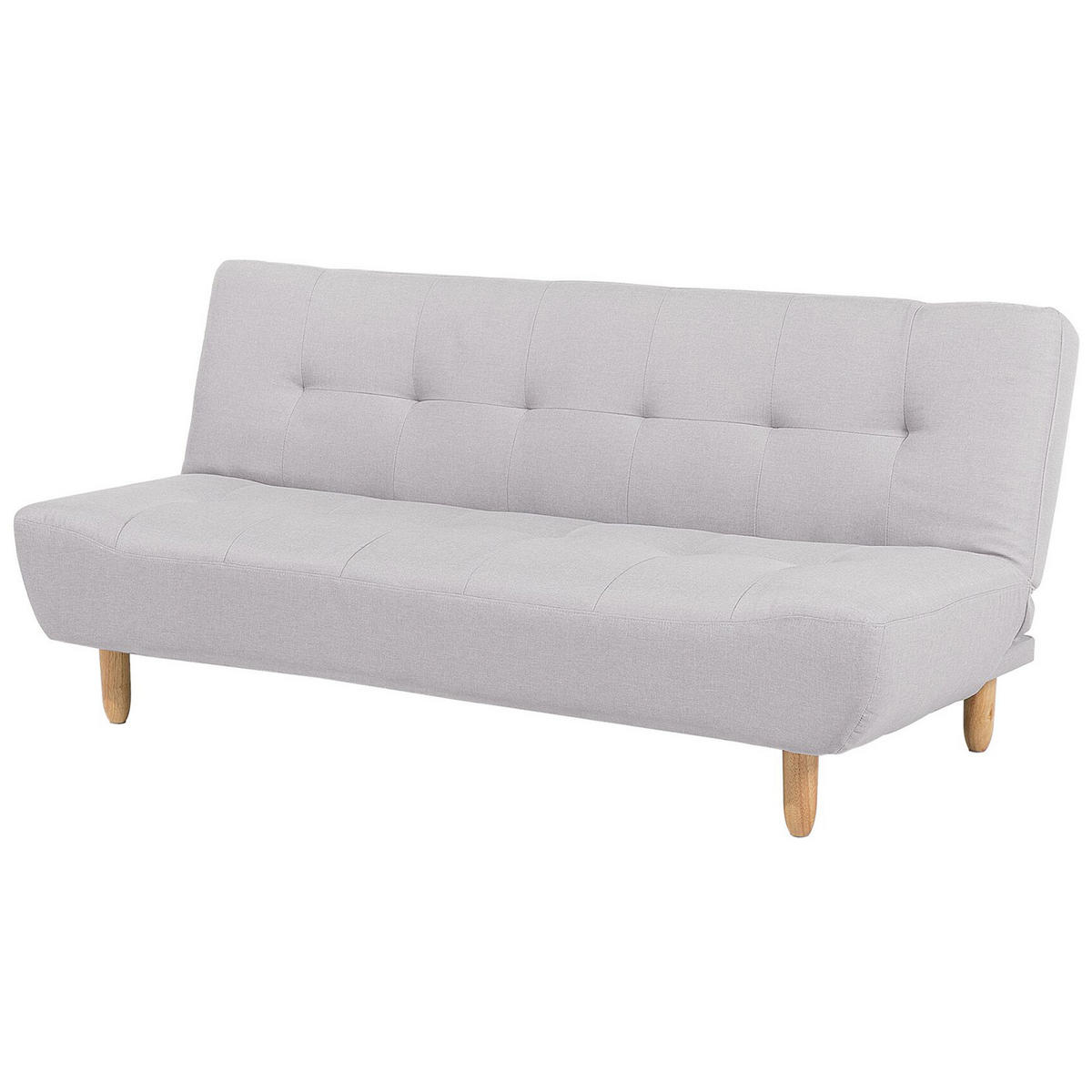 3-SITZER-SCHLAFSOFA hellgrau Alsten - Hellbraun/Grau, Textil (182/83cm) - Beliani