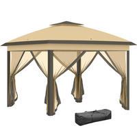 PAVILLON 3,3x3,3 m faltbar Doppeldach beige - Beige, Textil (330/288/330cm) - Fortuna Lai