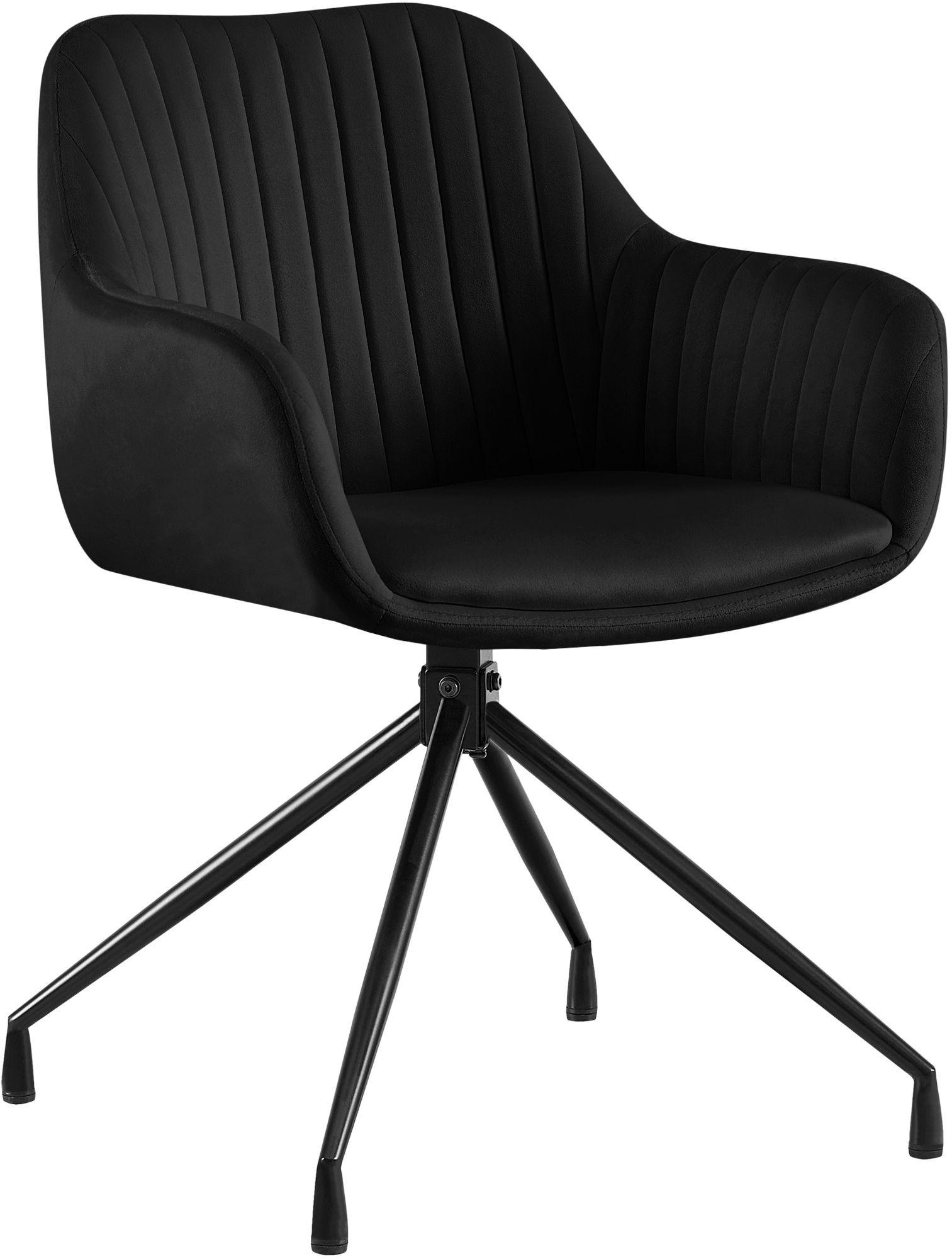 ESSZIMMERSTUHL Samt Schwarz - Schwarz, Textil/Metall (58/81/58cm) - CLP