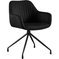 ESSZIMMERSTUHL Samt Schwarz - Schwarz, Textil/Metall (58/81/58cm) - CLP