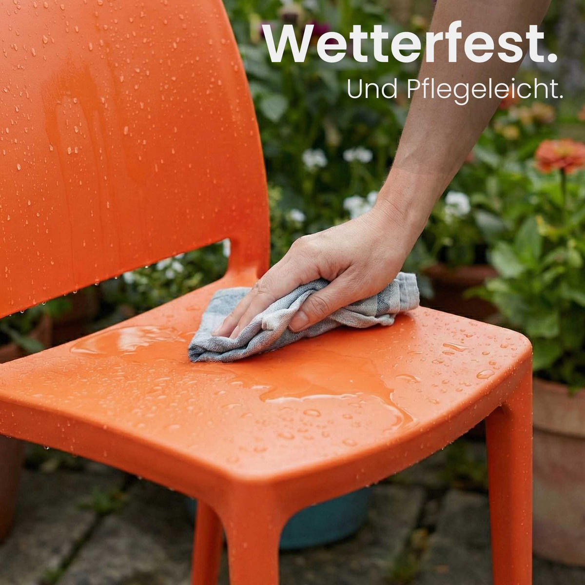 GARTENSTUHL Kunststoff Orange - Orange, Kunststoff (42/81/49cm) - CLP