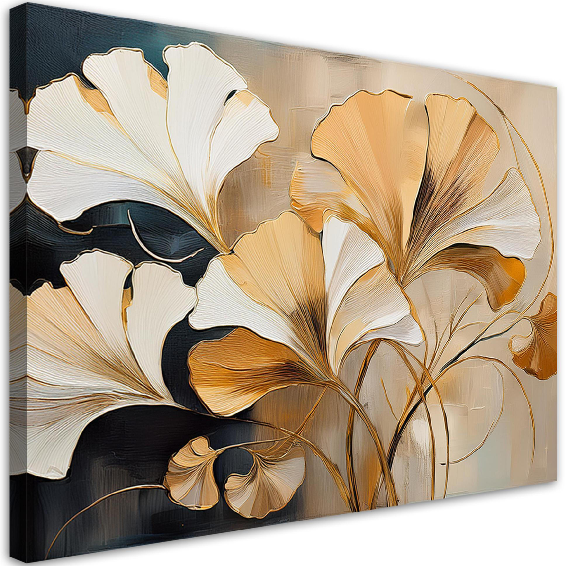 WANDBILD boho laub natur - Beige, Textil (60/40cm) - Feeby