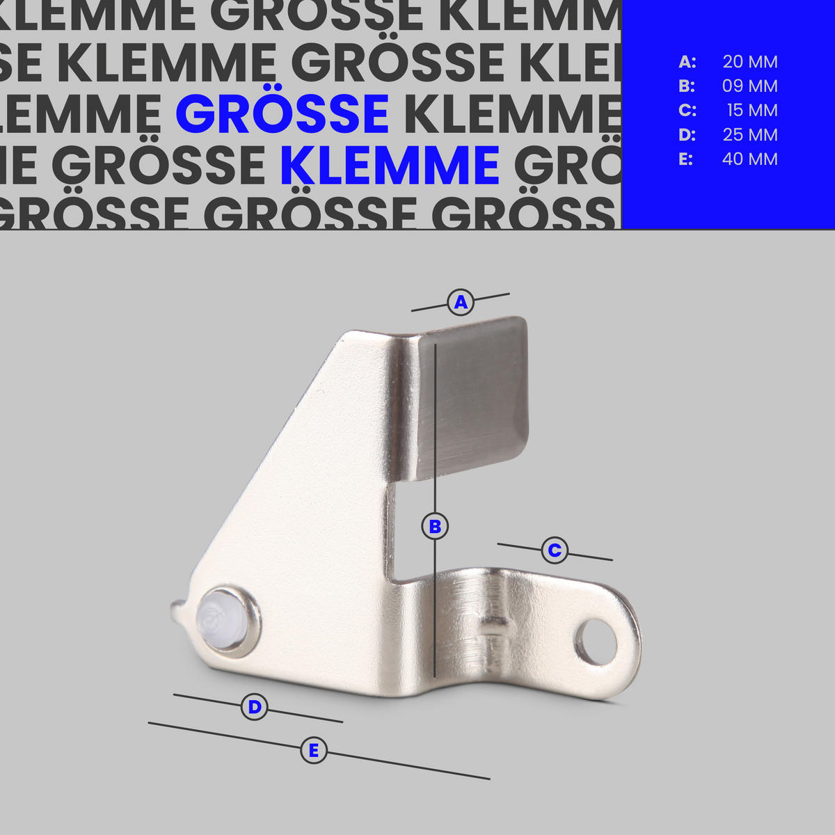 KLEMMSTANGE ausdrehbar/ausziehbar Ø8/10mm ( Silber Fit-Ball ) 80-100 cm - Silberfarben, Metall (1/1/100cm) - Bestlivings