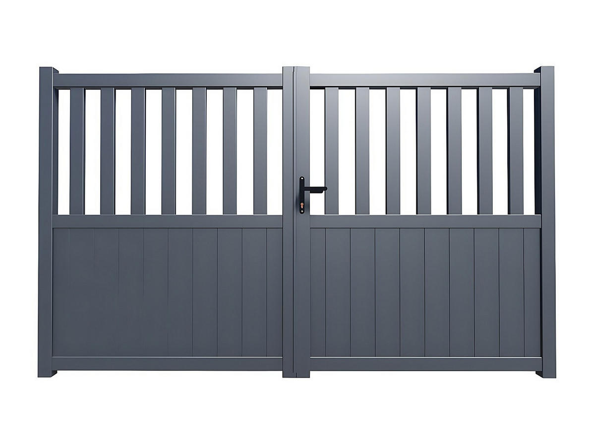 FLÜGELTOR - 315.1cm x 4.5cm - Aluminium - anthrazitgrau - TARNOS II - Anthrazit, Metall (315.1/140cm) - Vente-Unique