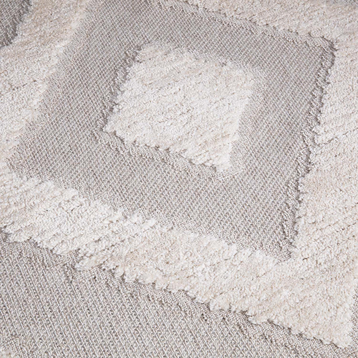 KURZFLOR-TEPPICH Valencia 813 Creme/ Graublau 80x300 cm - Creme, Textil (80/300cm) - carpet city