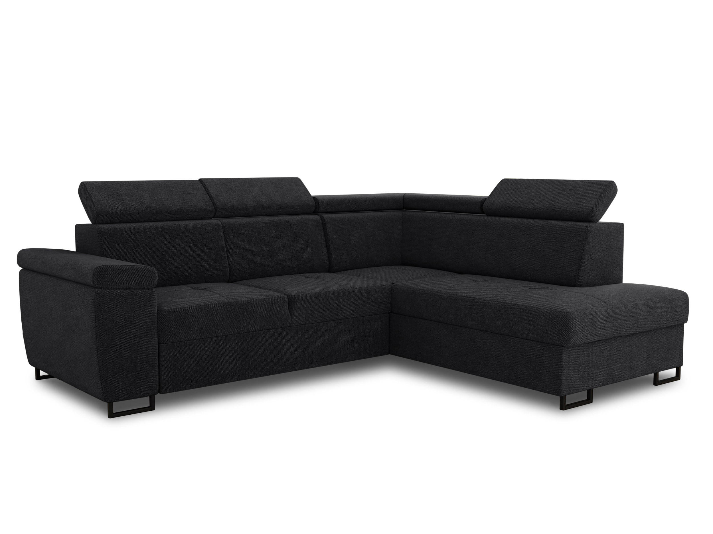 ECKSOFA Natan, Seite: Rechts - Schwarz, Holz/Textil (265/205cm) - Sofnet