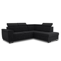 ECKSOFA Natan, Seite: Rechts - Schwarz, Holz/Textil (265/205cm) - Sofnet