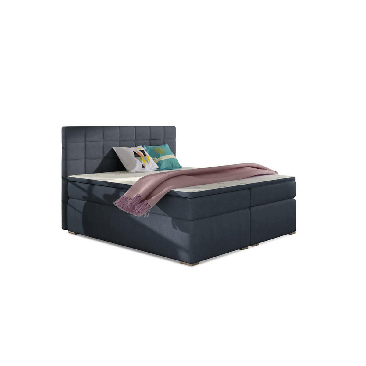 BOXBETT Alice Bonellfederkern - Blaugrau, Holz/Holzwerkstoff (160/200cm) - Best For Home