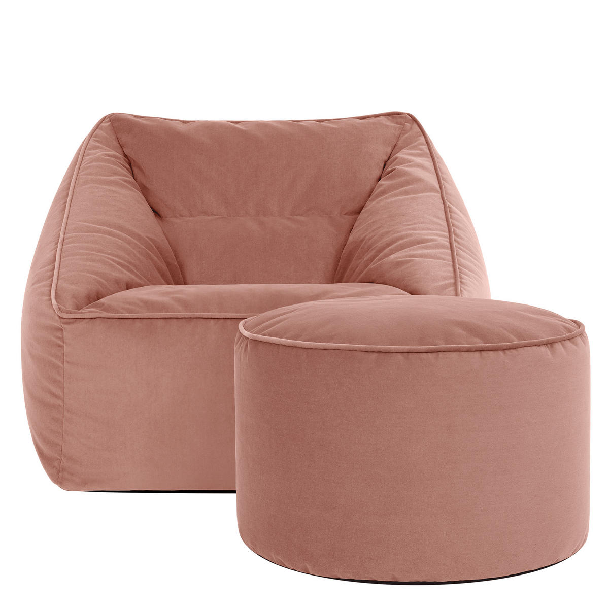 SITZSACK Natalia Samt Sessel mit Milano Fußhocker - Pink, Textil (70/65/70cm) - icon
