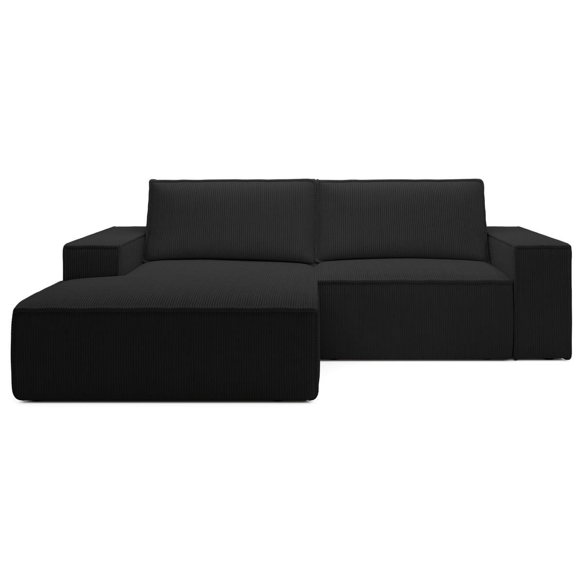 ECKSOFA Farese Mini mit Cordbezug Schwarz, links - Schwarz, Textil (240/167cm) - Selsey