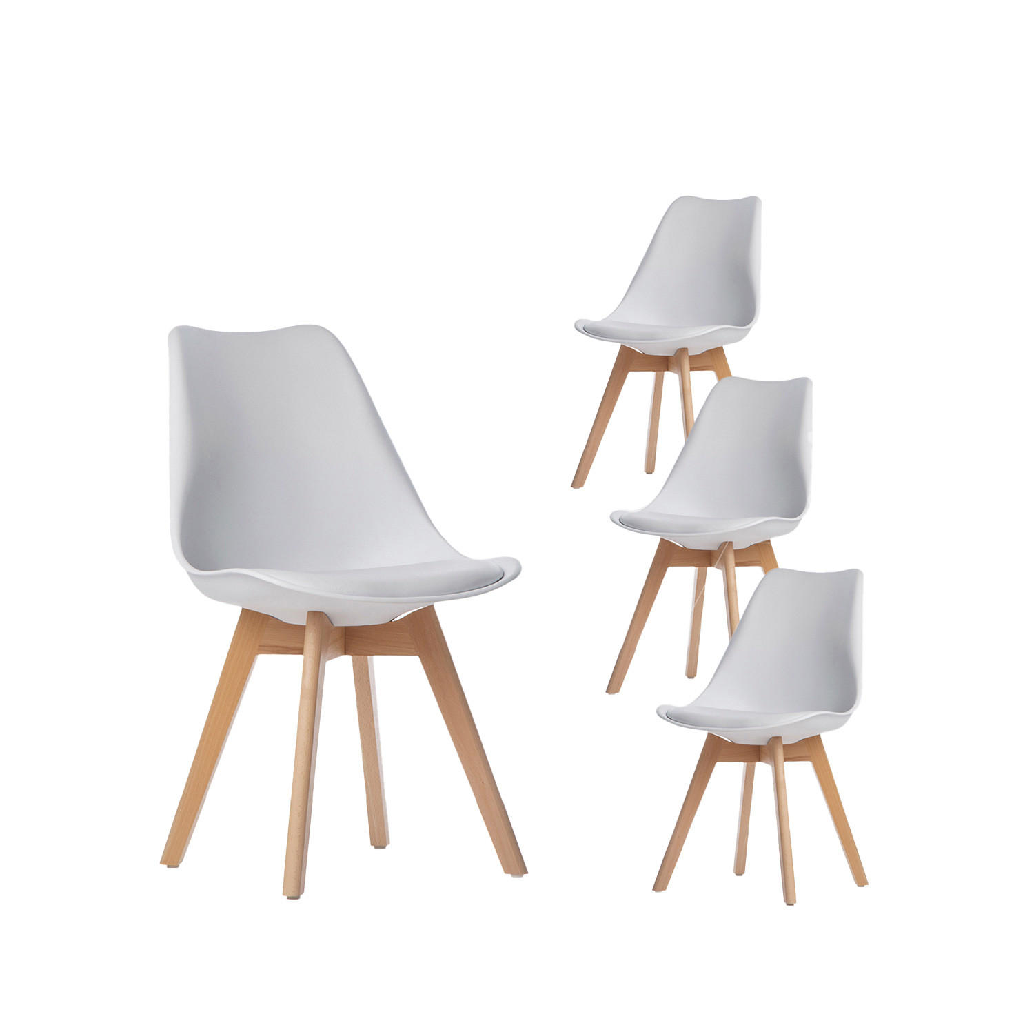 ESSZIMMERSTUHL Kler Weiß 48 cm x 82 cm 4er-Set - Weiß, Kunststoff (48/82/57cm) - Klast Home