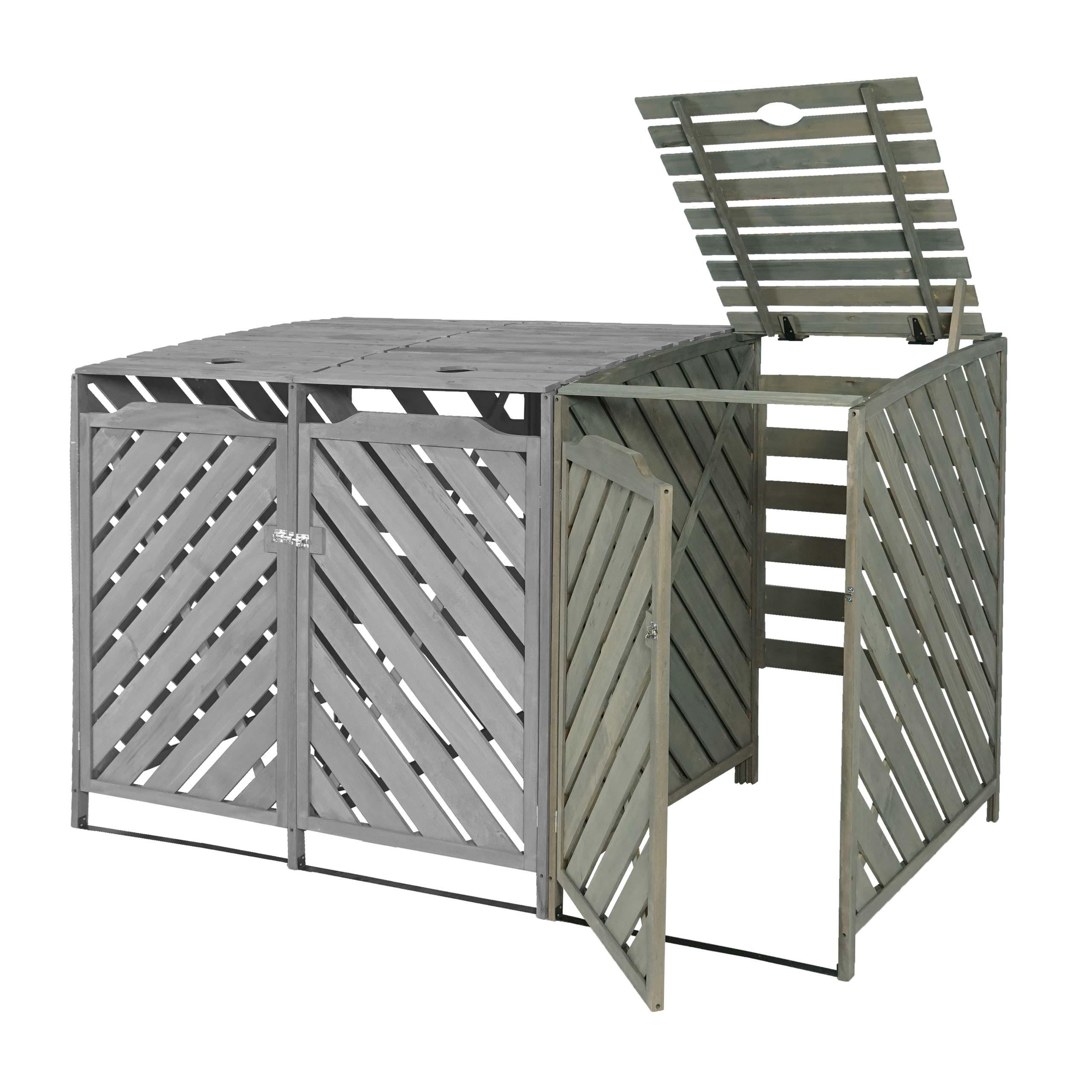 MÜLLTONNENBOX ERWEITERUNG Grau - Grau, Holz (68/120/98cm) - MCW