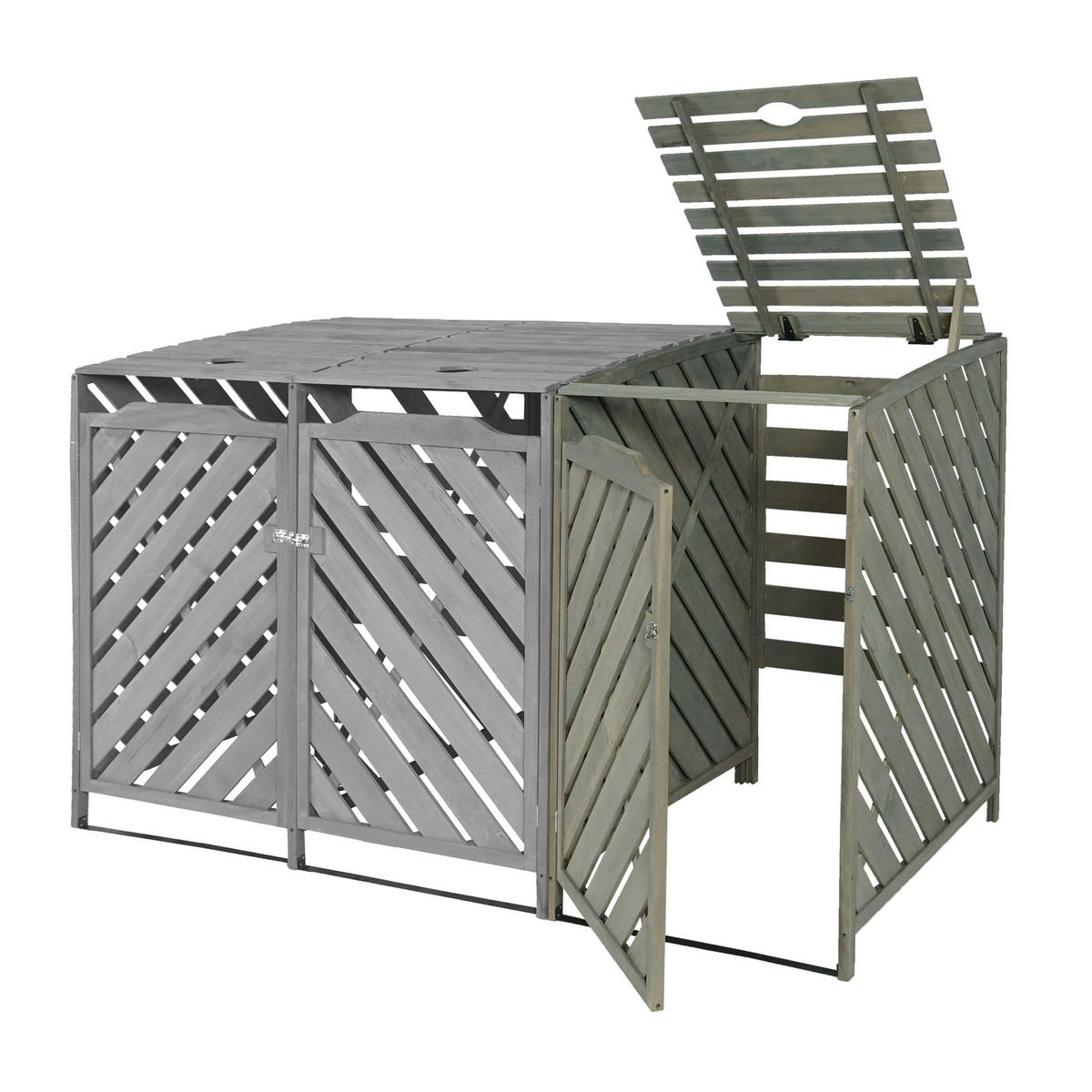 MÜLLTONNENBOX ERWEITERUNG Grau - Grau, Holz (68/120/98cm) - MCW