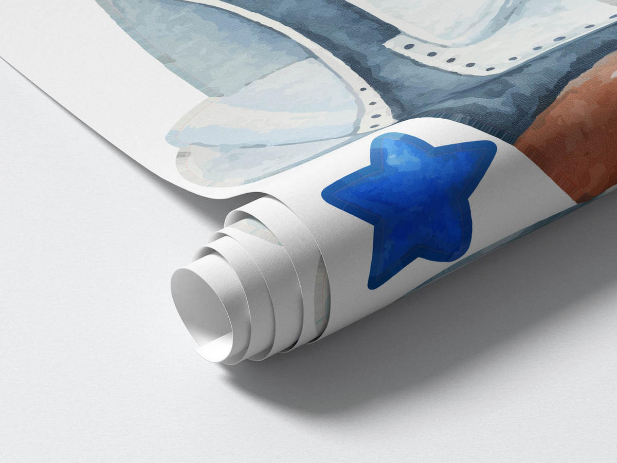 WANDAUFKLEBER 130x222cm - Ein Himmel voller Flugzeuge - Multicolor, Kunststoff (130/222/0.1cm) - Wallfluent