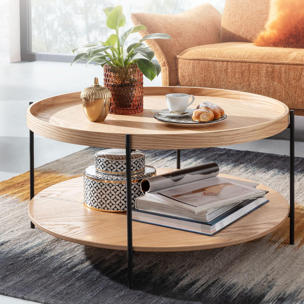 Thumbnail - Kadima Design Couchtisch, Braun, Holz, Rund,Rund, Stativgestell, 78x40x78 cm, Wohnzimmer, Wohnzimmertische, Couchtische