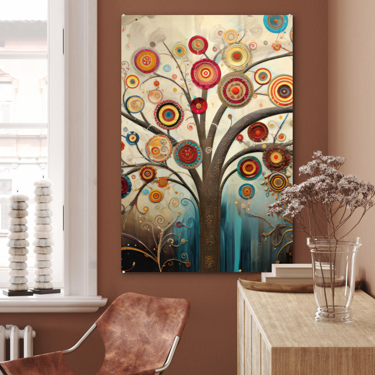 ACRYLGLASBILD Baum - Baum des Lebens - Farbe 60x90 cm - Braun, Glas (60/90cm) - MuchoWow