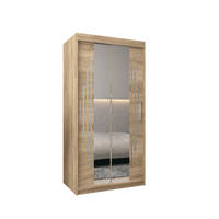 SCHWEBETÜRENSCHRANK 200/100/62 2-türig - Silberfarben/Sonoma Eiche, Holz/Kunststoff (100/200/62cm) - Abiks Möbel