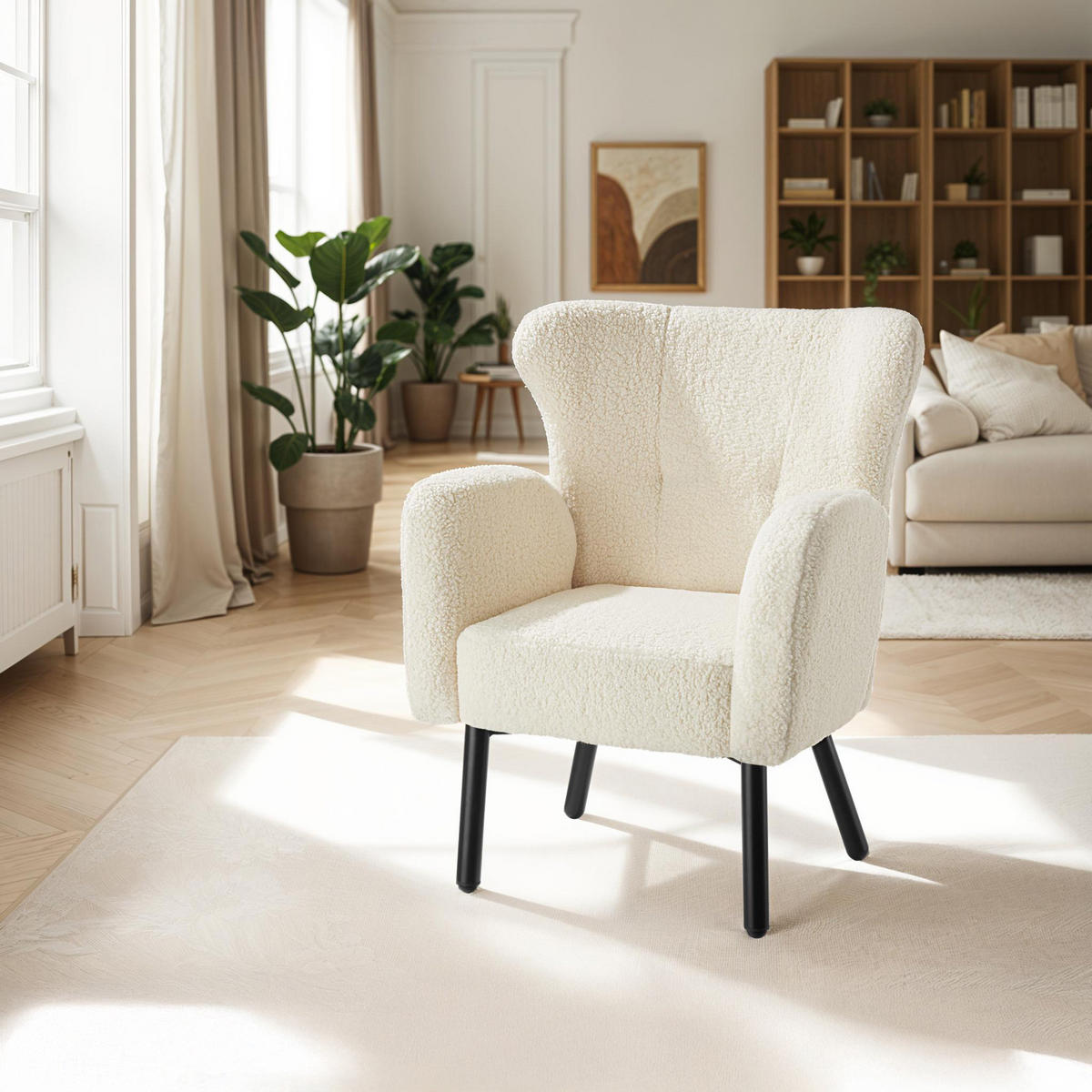SESSEL Vänersborg,72 x 71 x 92 cm,creme - Creme, Textil (72/92/71cm) - tectake