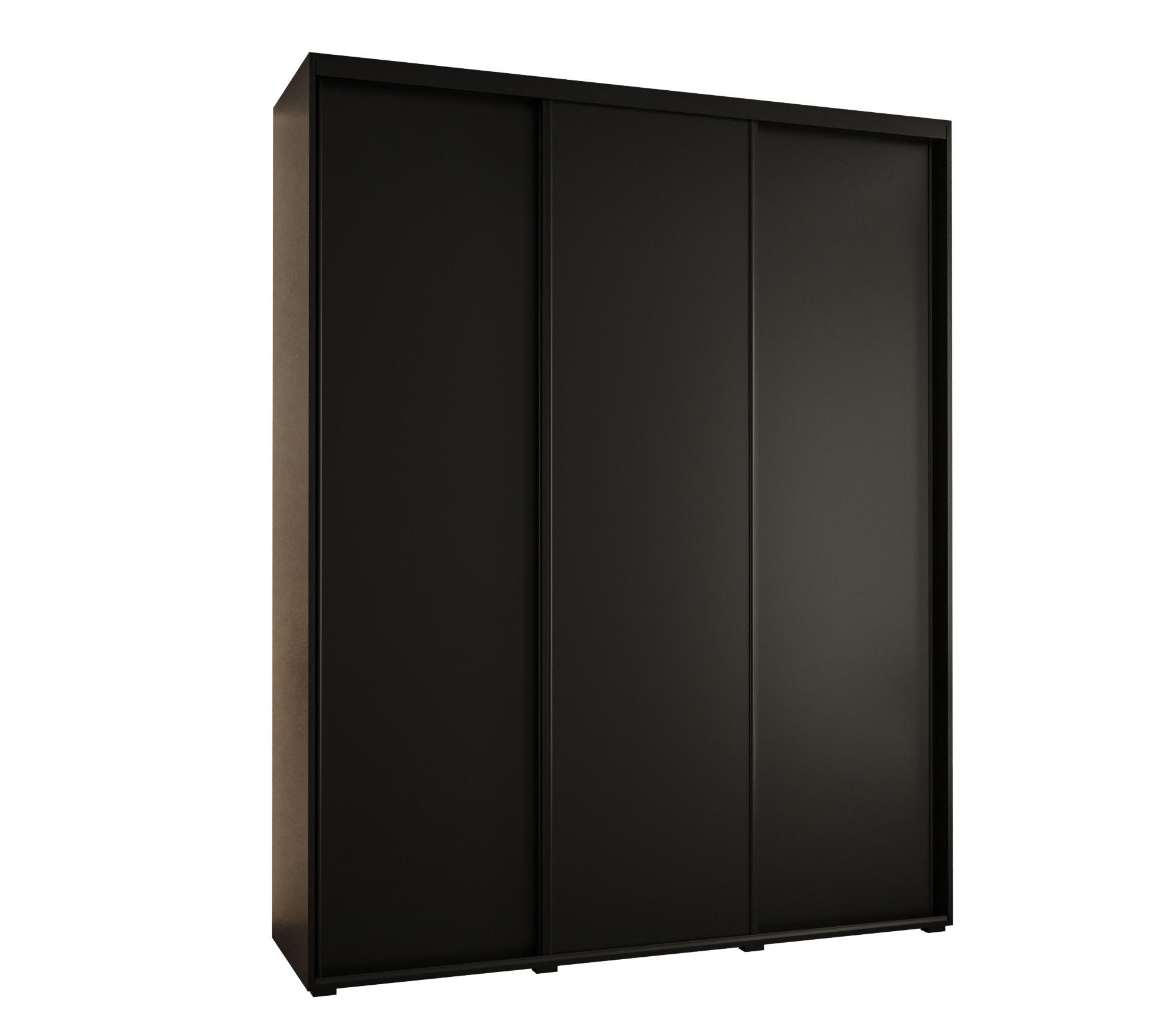 Abiks Möbel Schwebetürenschrank Schwarz, Schwarz, Schwarz 200x235x60 cm