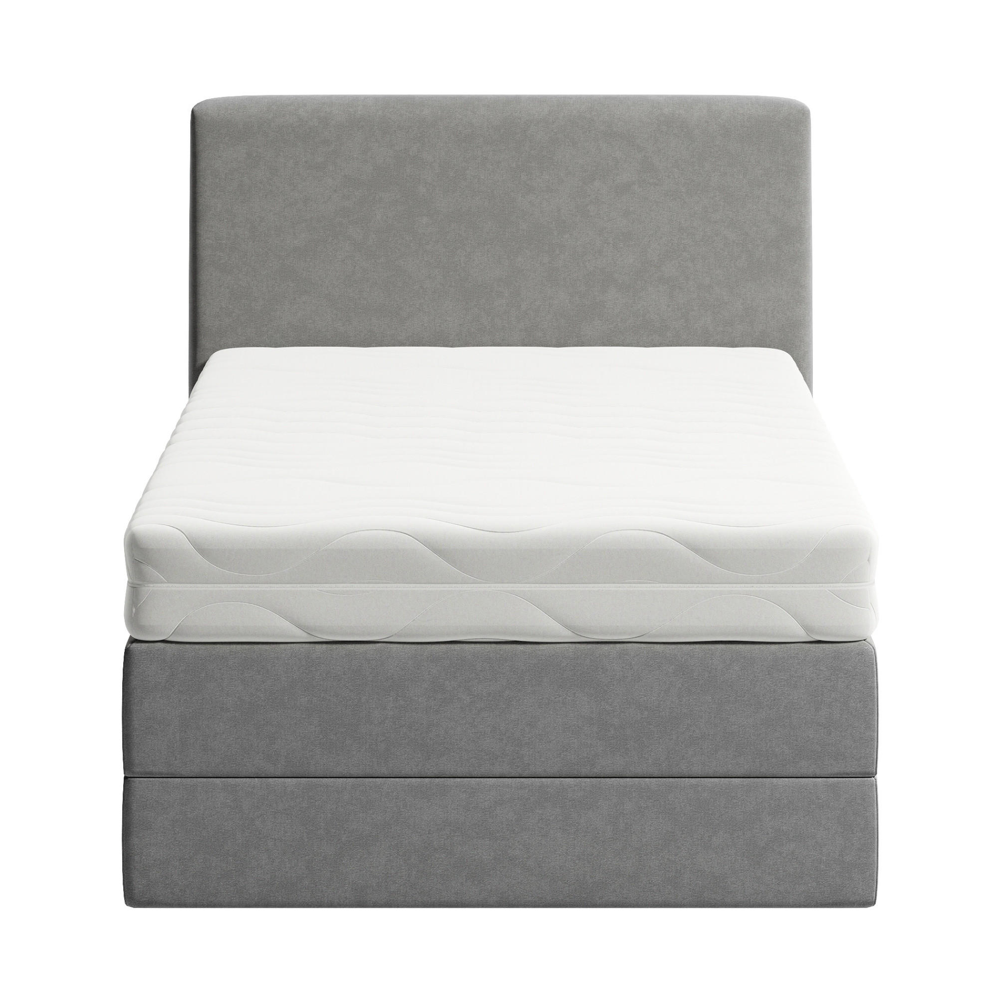 BOXSPRINGBETT mit Bonnell Matratze, mit Kopfteil, 140 x 200 cm, in Grau - Grau, Naturmaterialien (140/200cm) - Home Collective
