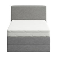 BOXSPRINGBETT mit Bonnell Matratze, mit Kopfteil, 140 x 200 cm, in Grau - Grau, Naturmaterialien (140/200cm) - Home Collective