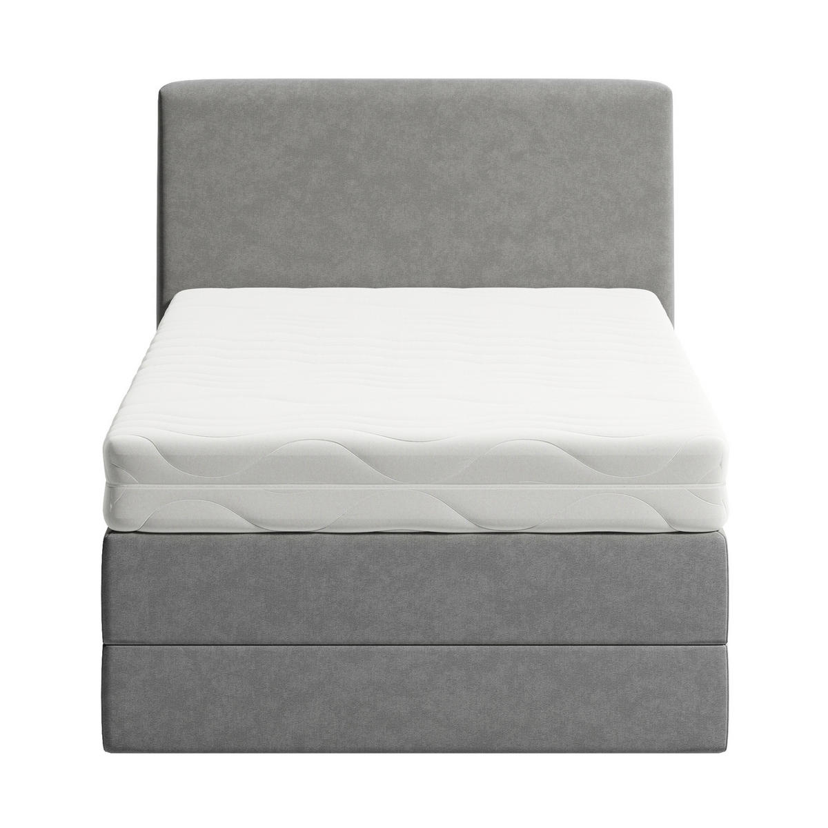 BOXSPRINGBETT mit Bonnell Matratze, mit Kopfteil, 140 x 200 cm, in Grau - Grau, Naturmaterialien (140/200cm) - Home Collective
