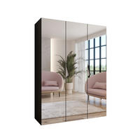 DREHTÜRENSCHRANK 202/150/52 3-türig - Beige/Schwarz, Holz/Metall (150/202/52cm) - Abiks Möbel