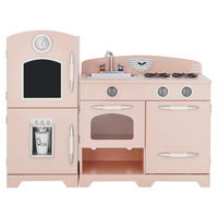 KINDERKÜCHE aus Holz, Rosa, 79cm - Pink, Holz (102.6/31.4/79.4cm) - Teamson Kids