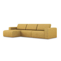 ECKSOFA Links Strukturstoff Stoff Gelb - Currygelb/Gelb, Kunststoff/Textil (167/314cm) - Makamii