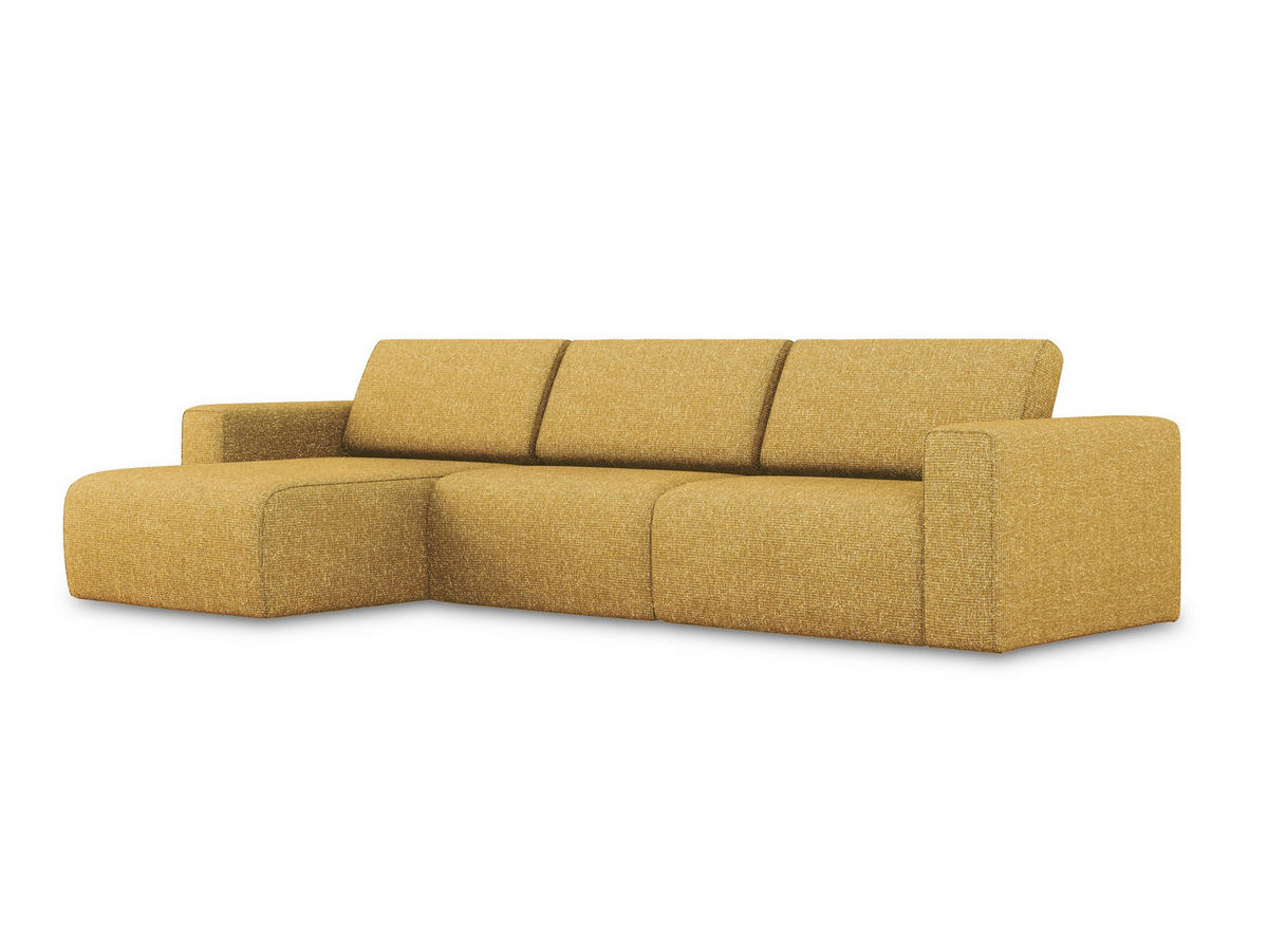 ECKSOFA Links Strukturstoff Stoff Gelb - Currygelb/Gelb, Kunststoff/Textil (167/314cm) - Makamii