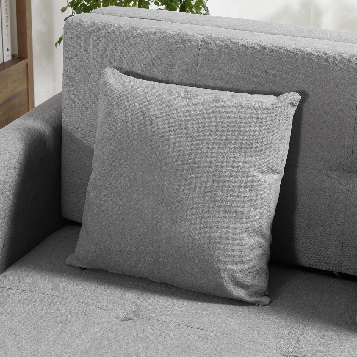 SCHLAFSOFA, Polyester, Holz, Grau - Grau, Holzwerkstoff/Kunststoff (101/81/152cm) - HOMCOM