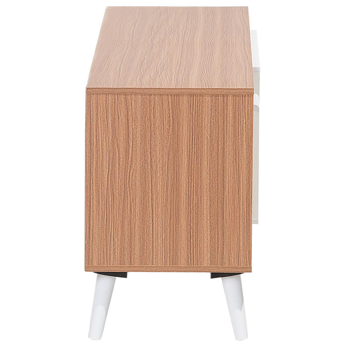 TV-MÖBEL Hellbraun, Weiß ALLOA 40/180/60 cm - Hellbraun, Holzwerkstoff (180/60/40cm) - Beliani