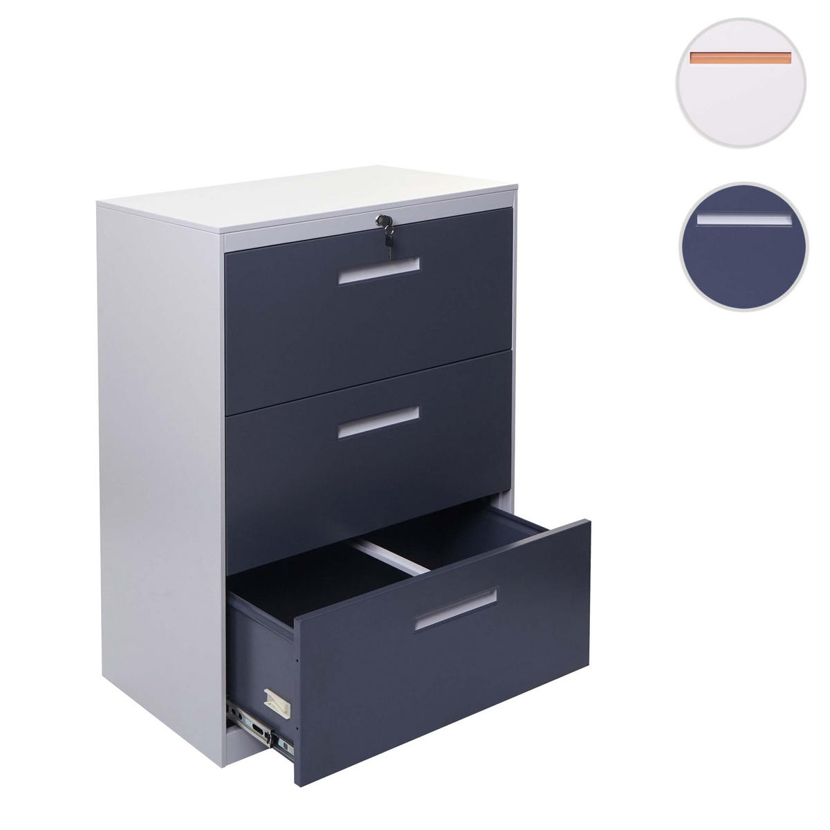 HÄNGEREGISTERSCHRANK Grau - Grau, Metall (76/103/46cm) - MCW