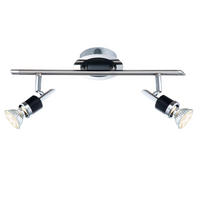 LED DECKENLEUCHTE Chrom Schwarz DIAMONDBACKS - Silberfarben, Metall (38/11/16cm) - Globo Lighting