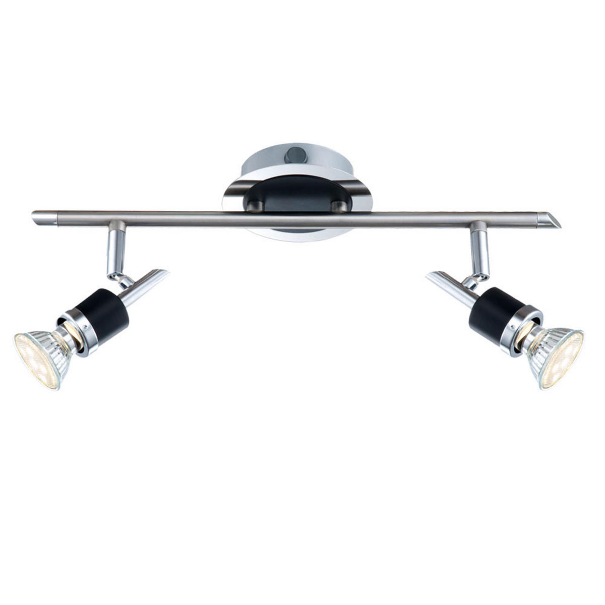 LED DECKENLEUCHTE Chrom Schwarz DIAMONDBACKS - Silberfarben, Metall (38/11/16cm) - Globo Lighting