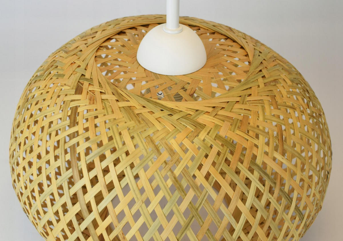PENDELLEUCHTE BOHO - Beige/Weiß, Holz/Metall (28/28/100cm) - kiki design