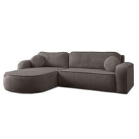 ECKSOFA VENUS mit Schlaffunktion und Bettkasten, Poso 04 - Braun, Textil (275/178cm)