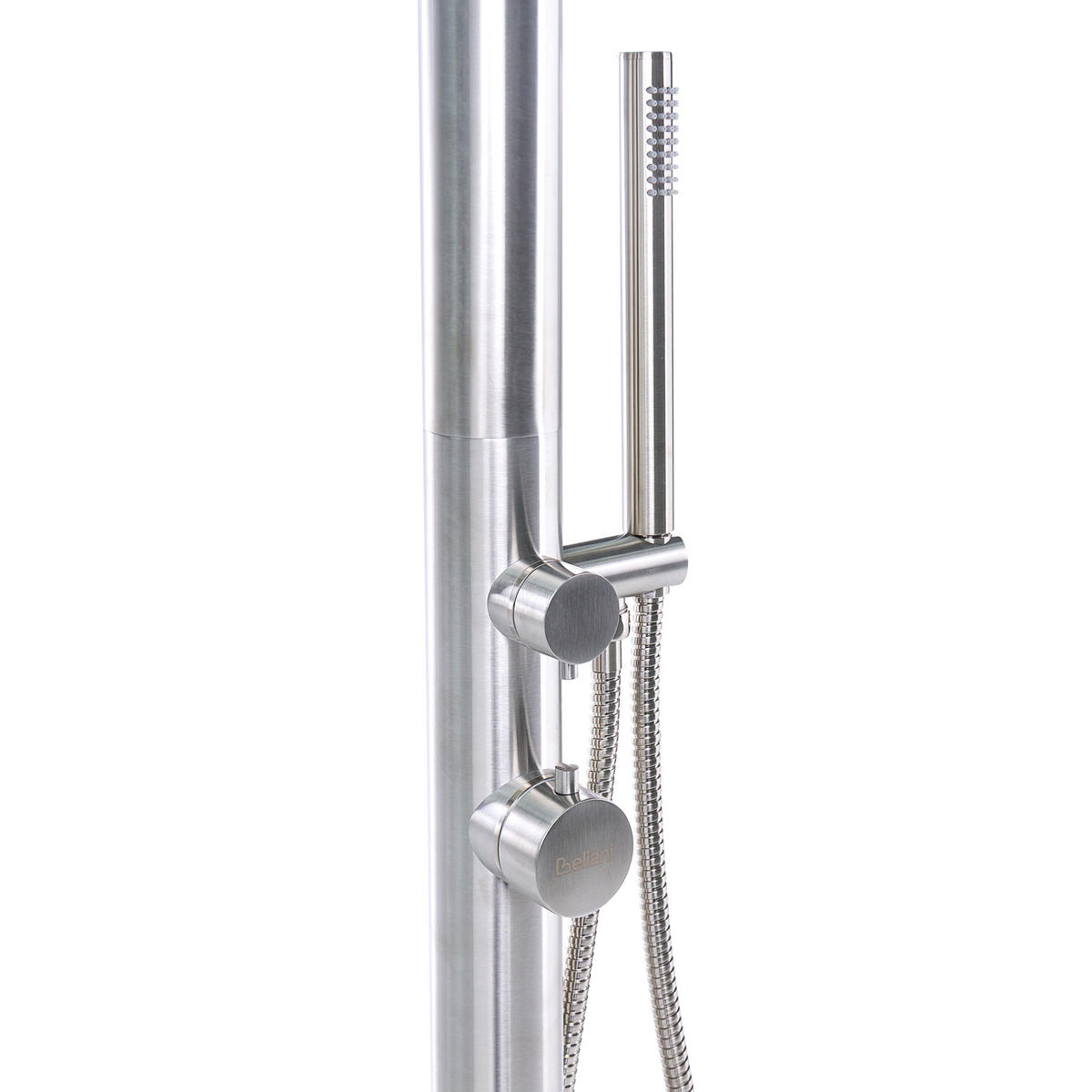 FREISTEHENDE Gartendusche Silber Sorapata - Silberfarben, Metall (57/230/17cm) - Beliani