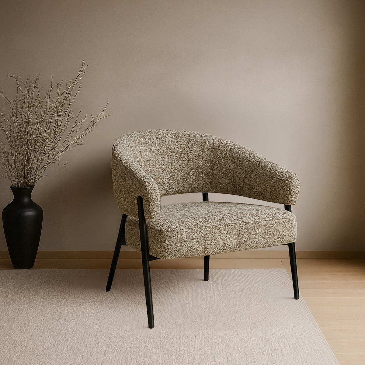 SESSEL Dilan Grau 72.5 /73/75 cm - Grau, Textil (73/75/72.5cm) - Livingfurn