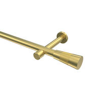 GARDINENSTANGEN-SET Prestige Tanara 480 cm (geteilt in 3 x 160 cm), 1-läufig (ohne Ringe), 20 mm Ø Messing-Optik - Messingfarben/Goldfarben, Metall (480cm) - INTERDECO