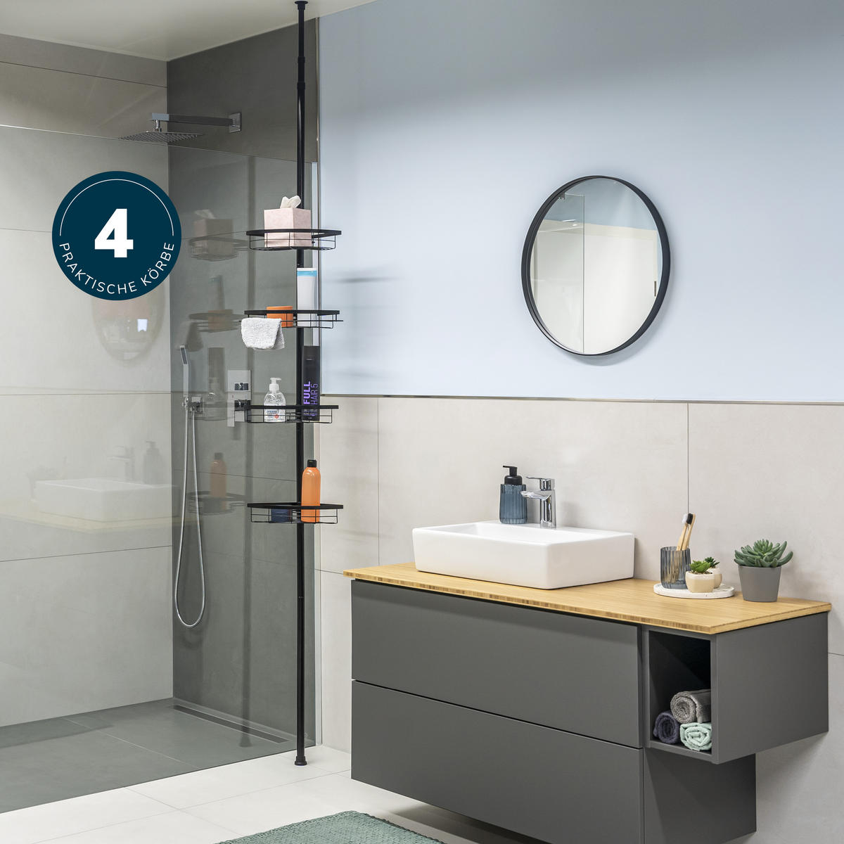 TELESKOP-ECKREGAL, schwarz, Metall - Schwarz, Metall (22.5/290/22.5cm) - bremermann