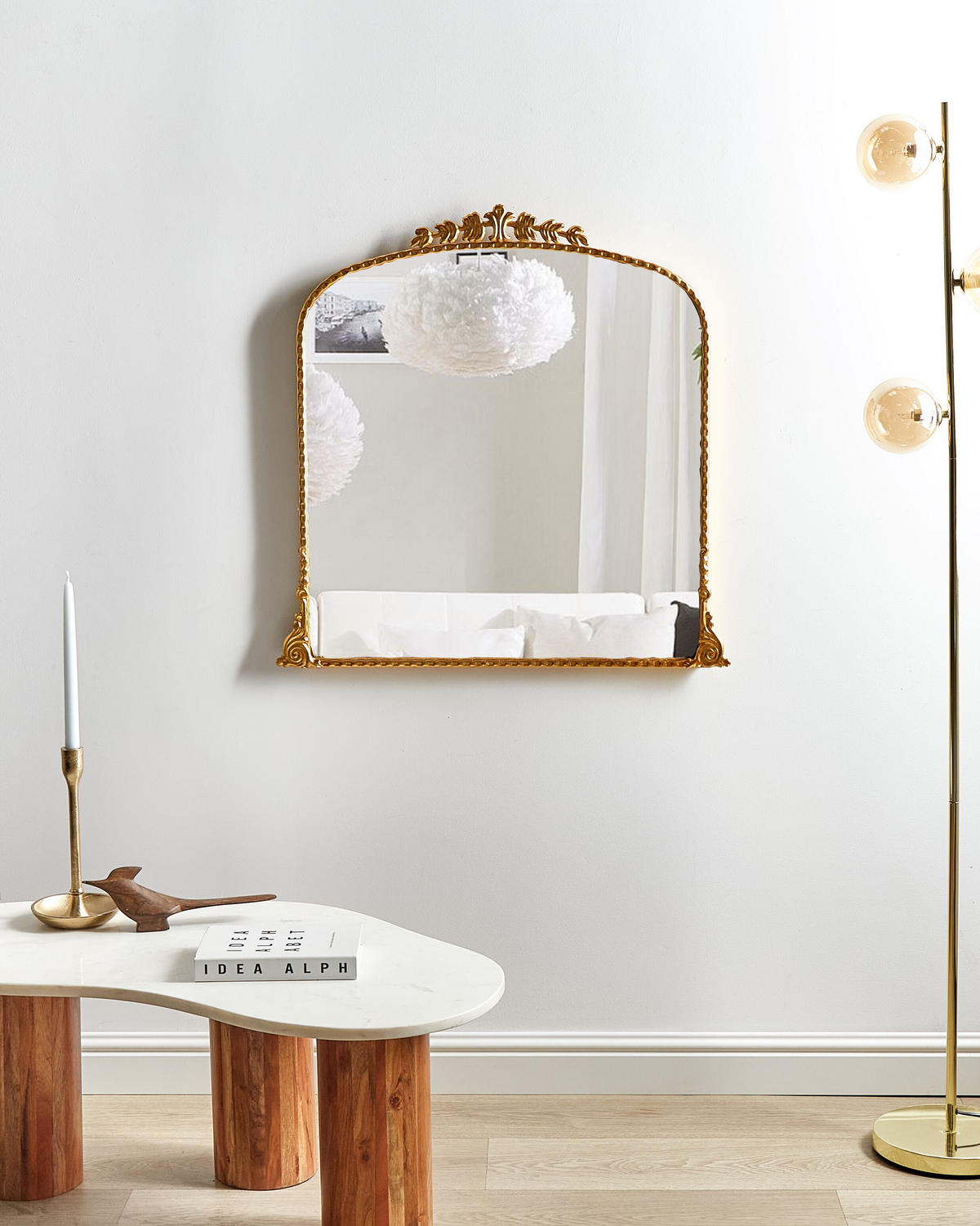 WANDSPIEGEL gold Metall 71/71 cm Livry - Goldfarben, Metall (71/71/3cm) - Beliani