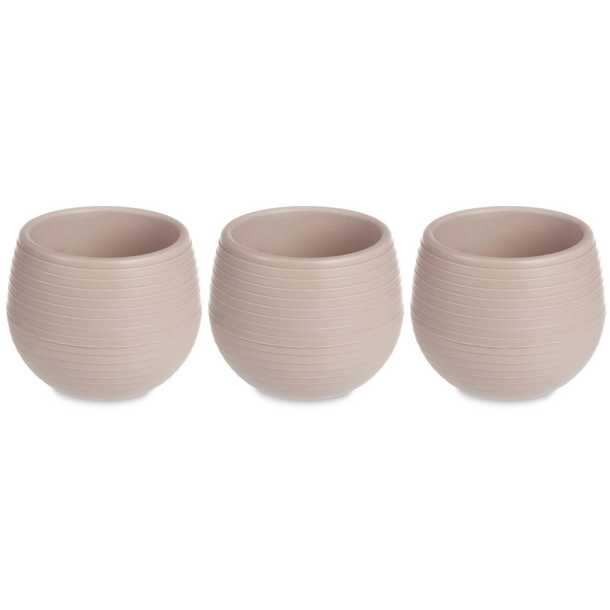 BLUMENTÖPFE Selbstbewässernd Ø 10 cm 3er-Set - Taupe, Kunststoff (10/10cm)