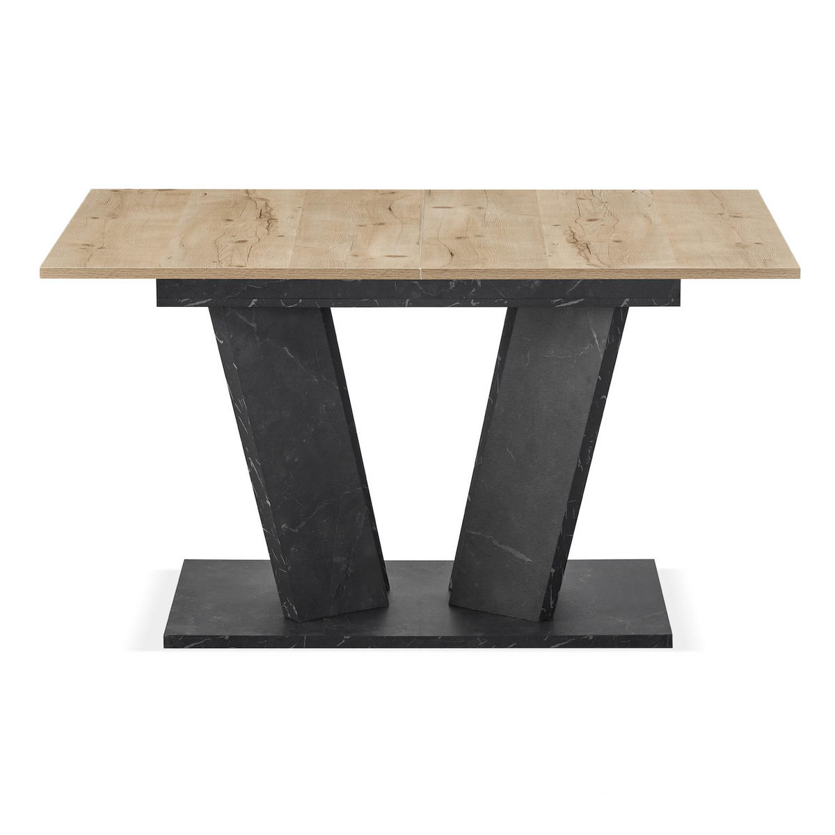 ESSTISCH WILLEM 120-160/80/76 cm - Anthrazit/Eiche San Remo, Holzwerkstoff (80/120/76cm) - B&D Home