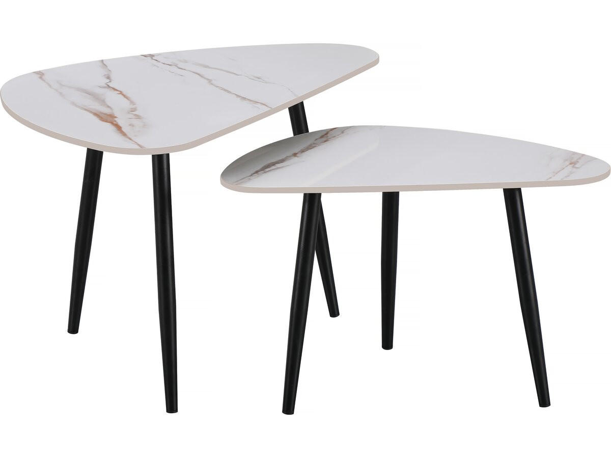 SATZTISCH Terra 2er-Set Weiß - Weiß, Keramik (49/79/56cm) - Habitat Garten