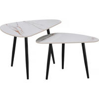 SATZTISCH Terra 2er-Set Weiß - Weiß, Keramik (49/79/56cm) - Habitat Garten