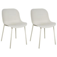 ESSZIMMERSTUHL 2er-Set Hellbeige Beloit - Beige, Kunststoff (44/80/55cm) - Beliani