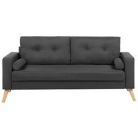 2-SITZER-SOFA Polsterbezug Dunkelgrau Kalmar - Dunkelgrau, Textil (182/88/74cm) - Beliani